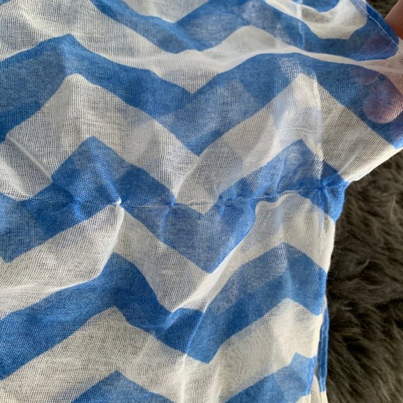 (2/$6) thin blue and white chevron infinity scarf - Picture 3 of 3